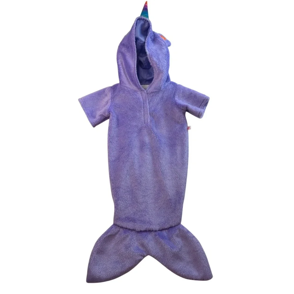 Build-A-Bear Workshop Purple Unicorn Mermaid Costume Shimmer Plush Hooded Outfit